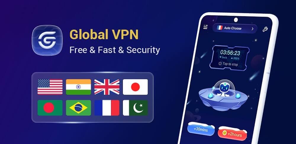 Cover Image of Global VPN v3.3.71 MOD APK (Premium Unlocked)