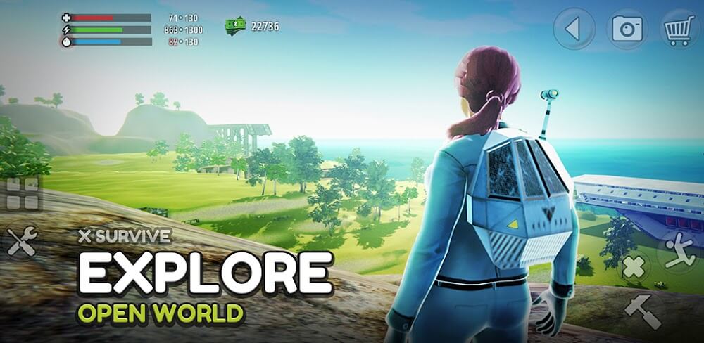 Cover Image of X Survive v1.0801 MOD APK (Money, Free Craft, No Hunger)